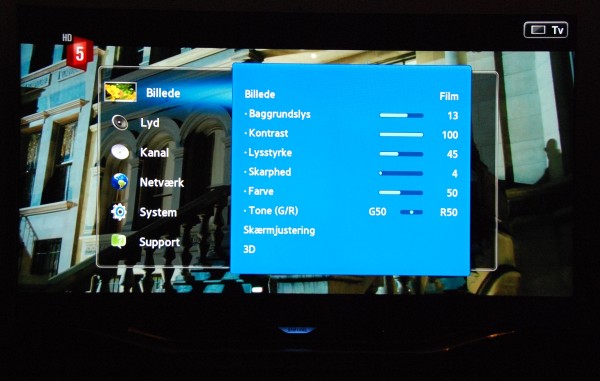 Samsung UE55ES8005 Menu