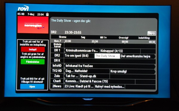 Samsung UE55ES8005 Rovi EPG