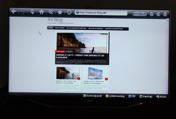 Samsung UE55ES8005 web browser